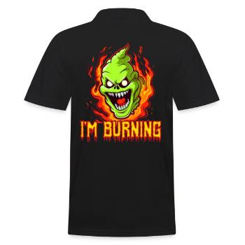 Cartoon Green Slime et Ghost, je brûle ! - Polo Homme - noir - Dos - Kai (181cm)