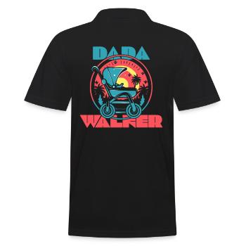 Daddy Dada Stroller Babywalker - Men's Polo Shirt - black - Back - Kai (181cm)