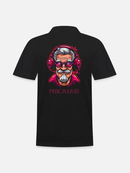 Boomer Opal, Music Please - Men's Polo Shirt - black