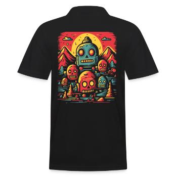 Dessin Animé Robotique Robot Nature - Polo Homme - noir - Dos - Kai (181cm)