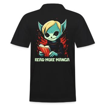 Créature de dessin animé animée avec livre : Lire la suite Manga - Polo Homme - noir - Dos - Kai (181cm)