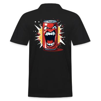 Angry Beverage Can - Men's Polo Shirt - black - Back - Kai (181cm)