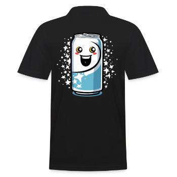 Cheerful Lemonade Can - Men's Polo Shirt - black - Back - Kai (181cm)