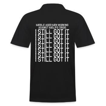 middle old men, I've still got it - Men's Polo Shirt - black - Back - Kai (181cm)