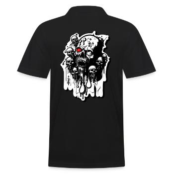 Zombie-Schädel und Totenköpfe - Männer Poloshirt - Schwarz - Hinten - Kai (181cm)