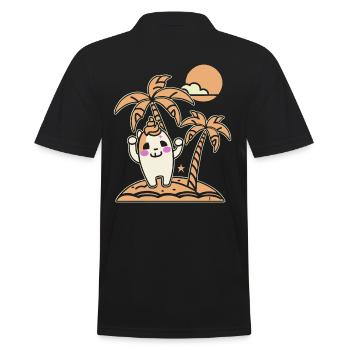 Heureux sur une île déserte - Polo Homme - noir - Dos - Kai (181cm)