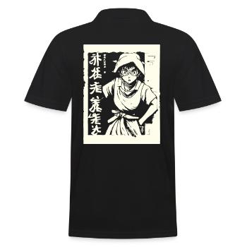 Japanisches Manga Anime Otaku Ninja - Männer Poloshirt - Schwarz - Hinten - Kai (181cm)
