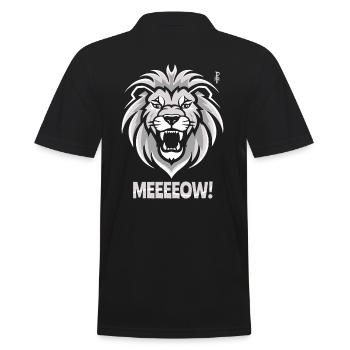 Meow emblem of a lion's head - Men's Polo Shirt - black - Back - Kai (181cm)