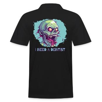 Zombie de mauvaises dents, j’ai besoin d’un dentiste - Polo Homme - noir - Dos - Kai (181cm)