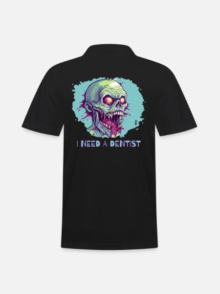 Dårlige tænder zombie, jeg har brug for en tandlæge - Herre poloshirt - sort