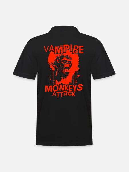 Vampire Monkey Attack - Men's Polo Shirt - black