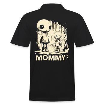 Abstract Art, Mother and Child, Mommy? - Men's Polo Shirt - black - Back - Kai (181cm)