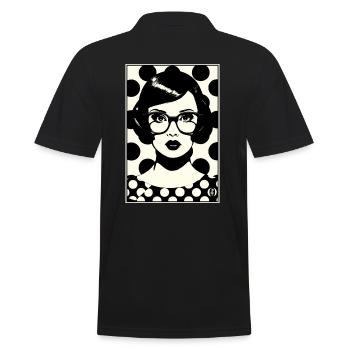 années 1950 à pois lunettes secrétaire femme - Polo Homme - noir - Dos - Kai (181cm)