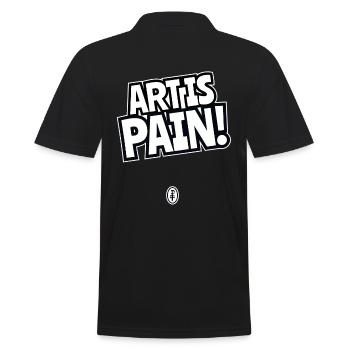 Kunst ist Schmerz - Männer Poloshirt - Schwarz - Hinten - Kai (181cm)