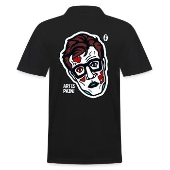 Kunst ist Leiden - Männer Poloshirt - Schwarz - Hinten - Kai (181cm)