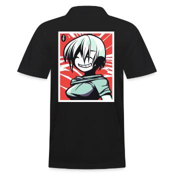 Dieses Anime-Girl ist so dicht und schwer - Männer Poloshirt - Schwarz - Hinten - Kai (181cm)