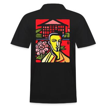 Dissatisfied abstract art guy - Men's Polo Shirt - black - Back - Kai (181cm)