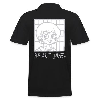 Cartoon Anime Meets Pop Art Love - Men's Polo Shirt - black - Back - Kai (181cm)