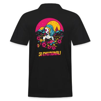 Tellement émouvante, fille emo avec du cœur et de la nature - Polo Homme - noir - Dos - Kai (181cm)