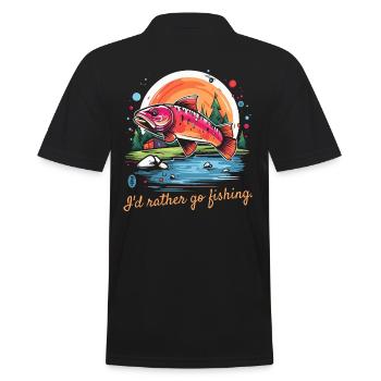 Je préfère aller à la pêche, pêcher du poisson - Polo Homme - noir - Dos - Kai (181cm)