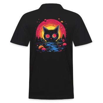 Le matou tourbillonnant et la beauté de la nature - Polo Homme - noir - Dos - Kai (181cm)
