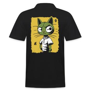 Un chat de dessin animé suspect - Polo Homme - noir - Dos - Kai (181cm)