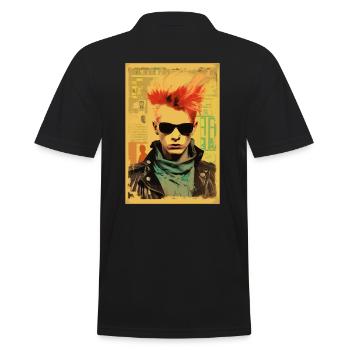 Vintage Poster: 80s Punk Rock Magazin - Männer Poloshirt - Schwarz - Hinten - Kai (181cm)