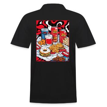 Sugar Donuts, Sweet Lemonade, Candy and Fast - Men's Polo Shirt - black - Back - Kai (181cm)