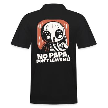 Papa, verlass mich nicht - Männer Poloshirt - Schwarz - Hinten - Kai (181cm)