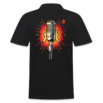 Super Ka Boom Cartoon Music Microphone - Men's Polo Shirt - black - Back - Kai (181cm)