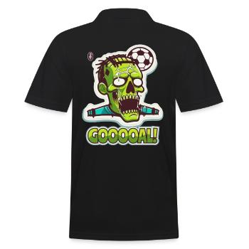 Zombie Fußball, Tor! - Männer Poloshirt - Schwarz - Hinten - Kai (181cm)