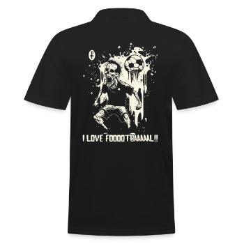 Zombie Kicker: Ich liebe Fußball - Männer Poloshirt - Schwarz - Hinten - Kai (181cm)