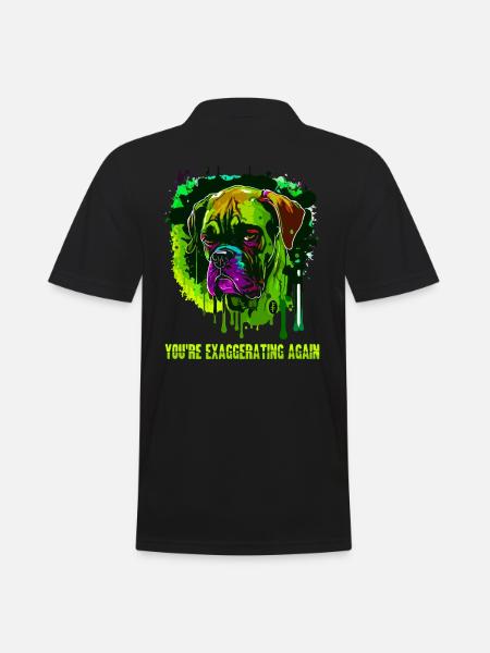 You're exaggerating again, cool dog - Men's Polo Shirt - black