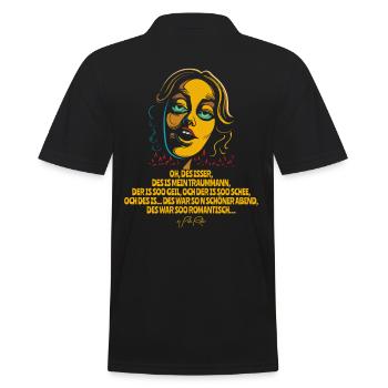 Toni says: "The man is my dream man" - Men's Polo Shirt - black - Back - Kai (181cm)