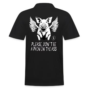 Cochon volant avec des ailes, ne soyez pas ennuyeux - Polo Homme - noir - Dos - Kai (181cm)
