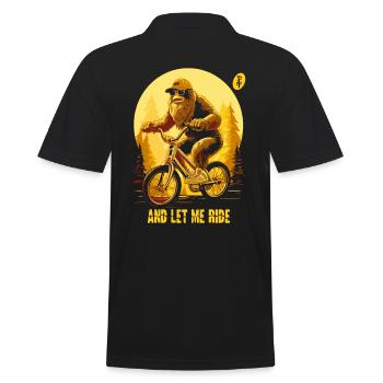 Let me drive, Bigfoot camouflaged while cycling - Men's Polo Shirt - black - Back - Kai (181cm)