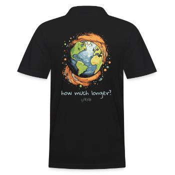 How much longer, sustainability earth - Men's Polo Shirt - black - Back - Kai (181cm)