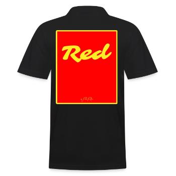 Rot - Männer Poloshirt - Schwarz - Hinten - Kai (181cm)