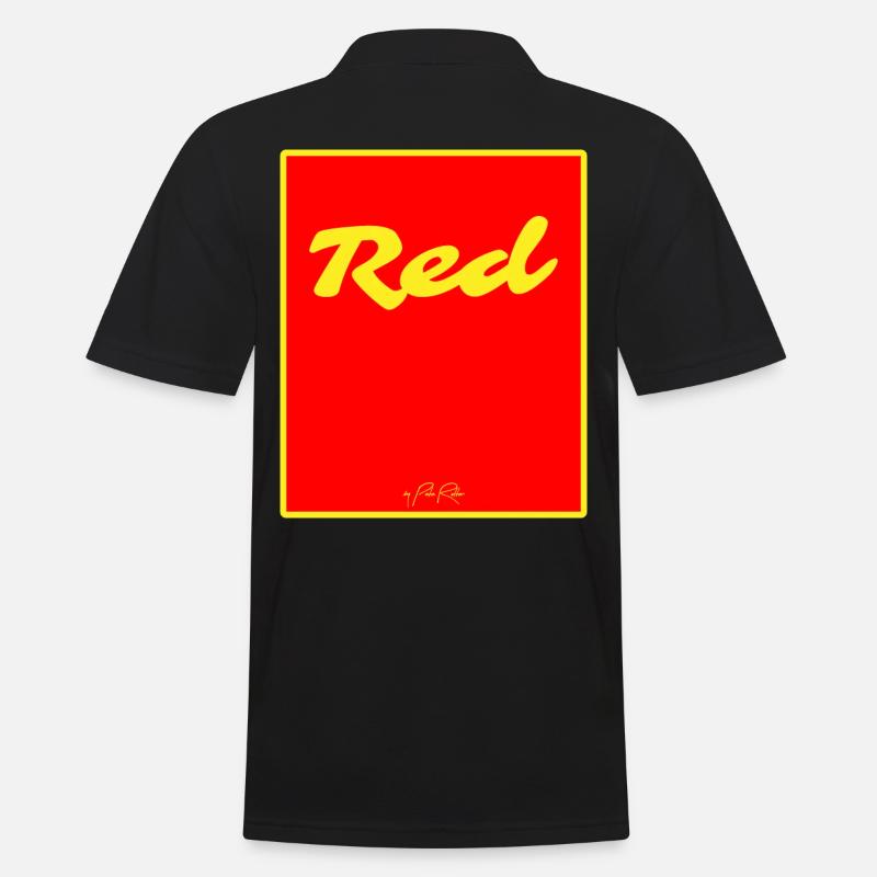 Rot - Männer Poloshirt - Schwarz