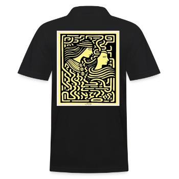 Two lovers in a labyrinth - Men's Polo Shirt - black - Back - Kai (181cm)