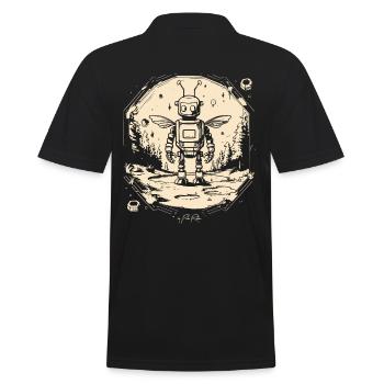 Bees in the Year 2525: A Bee Robot - Men's Polo Shirt - black - Back - Kai (181cm)