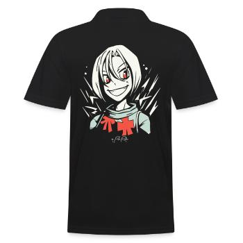 Fille manga anime souriante - Polo Homme - noir - Dos - Kai (181cm)