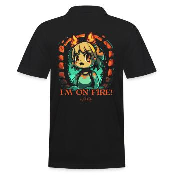 Je suis en feu ! Fille d’anime dans un donjon - Polo Homme - noir - Dos - Kai (181cm)