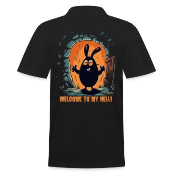 Bienvenue dans mon enfer, le lapin - Polo Homme - noir - Dos - Kai (181cm)