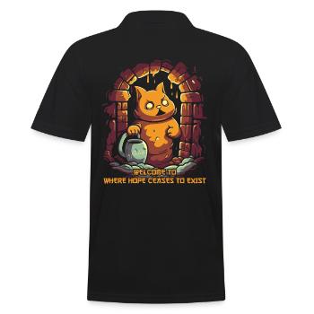 No Hope: Dungeon Philosophy Bunny Rabbit - Men's Polo Shirt - black - Back - Kai (181cm)