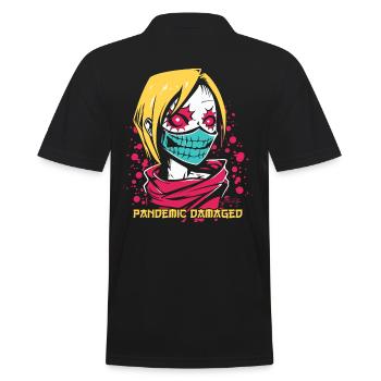 Fille zombie manga anime endommagée par une pandémie - Polo Homme - noir - Dos - Kai (181cm)