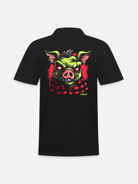 Evil Green Pig - Men's Polo Shirt - black