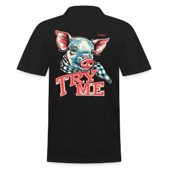 Écharpe à carreaux : Essayez-moi, porcelet cochon - Polo Homme - noir - Dos - Kai (181cm)