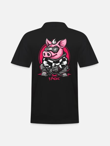 Cool Winter Ski Snowboard Pig - Men's Polo Shirt - black
