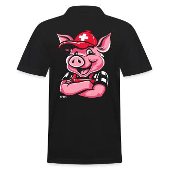 Drapeau et cochon suisse - Polo Homme - noir - Dos - Kai (181cm)